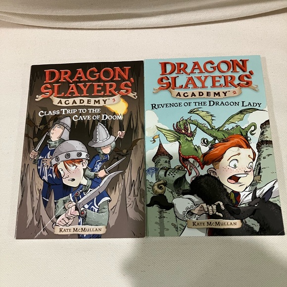 Other - Dragon Slayers' Academy Books - Set of 2 (Blue & Teal Covers) Kate McMullan